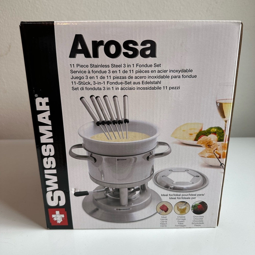 Swissmar Arosa 11 Piece Stainless Fondue Set